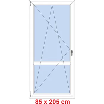 Okno Soft Balkonové dveře s příčkou 85x205 cm, otevíravé a sklopné
