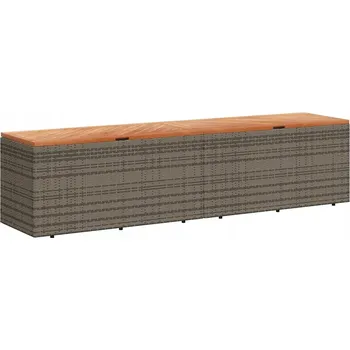 Zahradní lavice Zahradní lavice s úložným prostorem na polštáře, PE ratan, 220x50x54 cm, šedo-hnědá