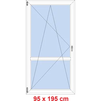 Okno Soft Balkonové dveře s příčkou 95x195 cm, otevíravé a sklopné