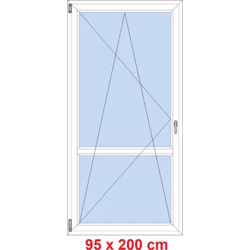 Okno Soft Balkonové dveře s příčkou 95x200 cm, otevíravé a sklopné