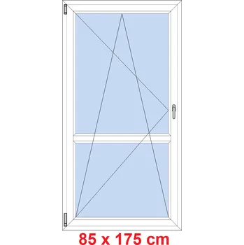 Okno Soft Balkonové dveře s příčkou 85x175 cm, otevíravé a sklopné
