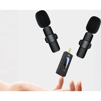 Mikrofon Bezdrátový Klopový Mikrofon 3,5mm Jack Audio Výběr Variant 2x mikrofon + přijímač