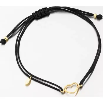 Oblečení a móda Náramek stříbro 925 provázkový se srdcem BST-14754-G délka 17 cm