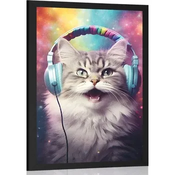 Plakát Dovido Plakát kočka se sluchátky