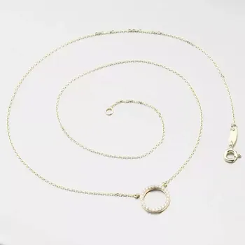 Oblečení a móda Dámský náhrdelník žluté zlato 585 zirkon DZF4369-ZL-ZIR délka 42 cm