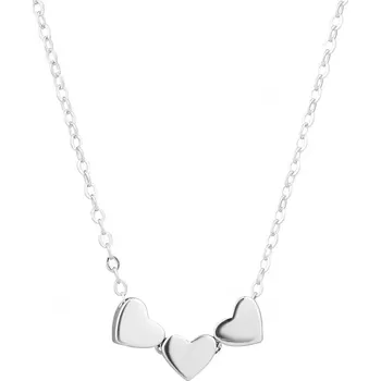 Náhrdelník Stříbrný náhrdelník tři srdíčka vedle sebe 62021
