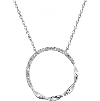 Oblečení a móda Stříbrný náhrdelník kroužek se zirkony 12110.1