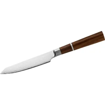 Kuchyňský nůž Herbertz 392010 univerzální kuchyňský nůž 11,5cm, damašek a VG-10, ořechové dřevo