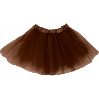 Karnevalový kostým HNĚDÁ TYLOVÁ SUKNĚ 30 CM, HALLOWEENSKÝ KOSTÝM 80. A 70. LÉTA