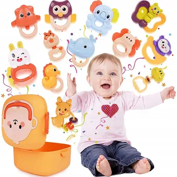 Sada chrastítek, kousátka na prořezávání zoubků x12