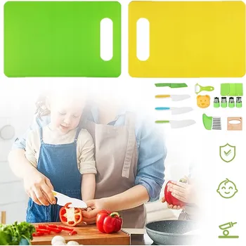 Kuchyňský nůž 17dílná SADA KUCHYŇSKÝCH NOŽŮ PRO DĚTI NA KRÁJENÍ, S DŘEVĚNÝM NŮŽ