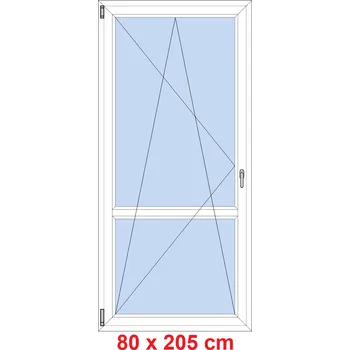 Okno Soft Balkonové dveře s příčkou 80x205 cm, otevíravé a sklopné