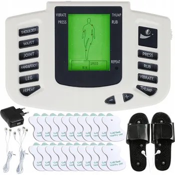 Masážní přístroj ELEKTROSTIMULÁTOR SVALŮ A NERVŮ MASÁŽNÍ PŘÍSTROJ TENS EMS + ELEKTRODY SADA XXL