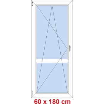 Okno Soft Balkonové dveře s příčkou 60x180 cm, otevíravé a sklopné