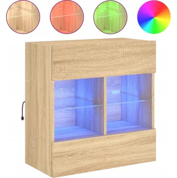 Televizní stolek Závěsná skříňka pod TV, dub sonoma, s RGB LED osvětlením, 58,5 x 30 x 60,5 cm