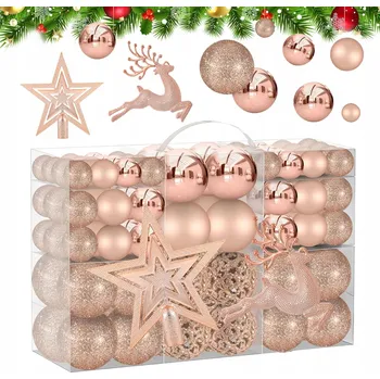 Vánoční dekorace VÁNOČNÍ BAŇKY NA STROMEČEK DEKORACE NA VÁNOČNÍ STROMEČEK VÁNOČNÍ KOULE 120 KS NEROZBITNÁ SADA XXL
