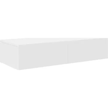 police Bílá nástěnná police se zásuvkami 80 x 33 x 17 cm, materiál dřevotříska