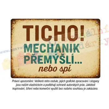 Plechová cedule Retro cedule - dílna a garáž 1 - Plast / A5 ( 20x15cm)