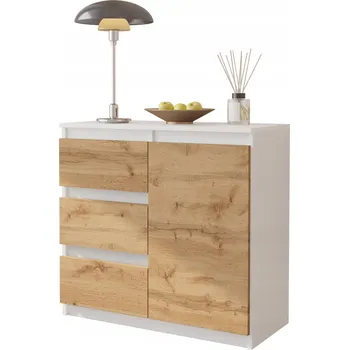 Komoda Komoda Furnica. Mikel 80 x 35 x 75 cm, bílá matná