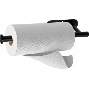 Věšák Držák NA PAPÍROVÉ UTĚRKY nástěnný věšák do kuchyně bez vrtání černý