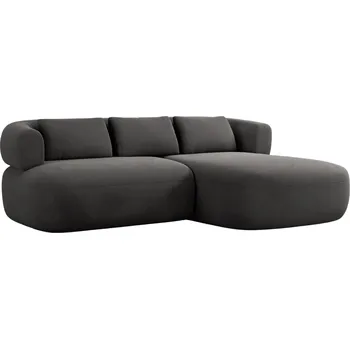 Pohovka Windsor & Co Tmavě šedá sametová rohová pohovka Aldrin 200 cm, pravá