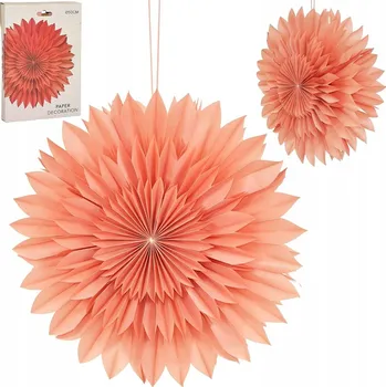 Vánoční dekorace DEKORATIVNÍ ZÁVĚSNÁ HVĚZDA Z PAPÍRU 3D 50CM RŮŽOVÁ