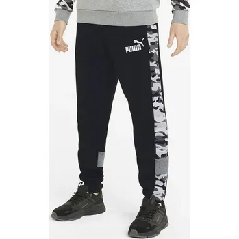 Chlapecké kalhoty 3266 KALHOTY PUMA DĚTSKÉ BAVLNĚNÉ ZATEPLENÉ TEPLÁKY MASKÁČOVÝ ČERNÉ 176