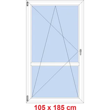 Okno Soft Balkonové dveře s příčkou 105x185 cm, otevíravé a sklopné