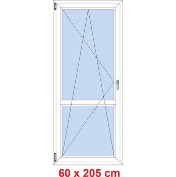 Okno Soft Balkonové dveře s příčkou 60x205 cm, otevíravé a sklopné