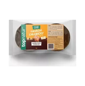 Trvanlivě pečivo Kukuřičné chlebíčky se slaným karamelem s mléčnou polevou