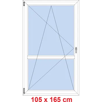 Okno Soft Balkonové dveře s příčkou 105x165 cm, otevíravé a sklopné