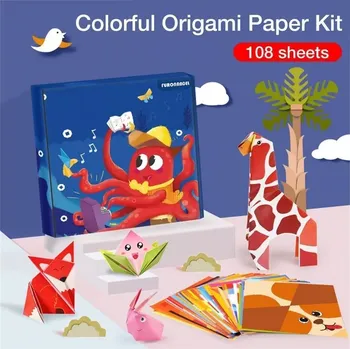 3D puzzle Origami Barevný papírový set