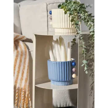 Květináč Sinsay - Rýhovaný květináč - modrá - 790GL-55X - 790GL-55X-ONE