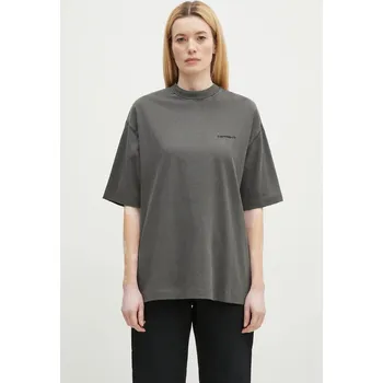 Bavlněné tričko Carhartt WIP Lumo, XS, šedá, 90X