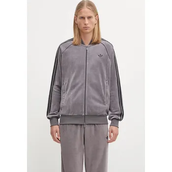 Pánské oblečení Velurová mikina adidas Originals Sst Tt pánská, fialová barva, s aplikací, JX1562, M, 94X