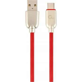 Datový kabel Kabel Gembird CABLEXPERT USB-A - USB-C, M/M, PREMIUM QUALITY, pogumovaný, 2 m, červený