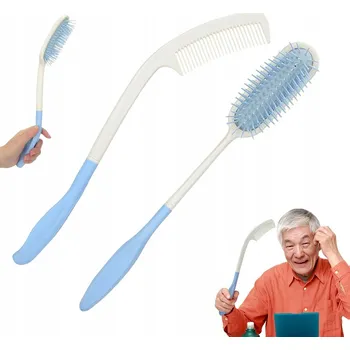 hřeben KARTÁČ NA ÚPRAVU VLASŮ SADA ŠTĚTCŮ S DLOUHOU RUKOJETÍ PRO SENIORY