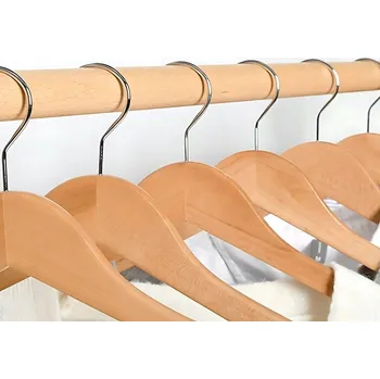 Věšák 3x věšák do skříň dřevěný lakovaný na oblečení, dřevěné věšáky sada