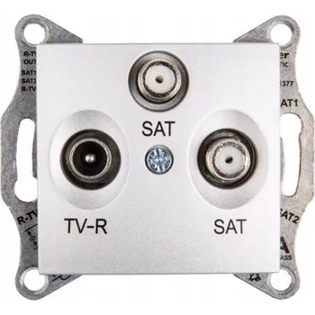 Elektrická zásuvka Anténní zásuvka nástěnná Schneider Electric stříbrná