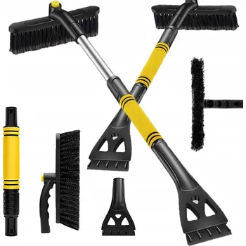 Autoškrabka ŠKRABKA NA SNÍH NA AUTO S OTOČNOU HLAVICÍ A KARTÁČEM 2V1