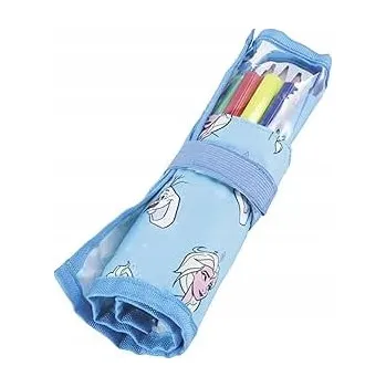 Penál Svinovací penál Elsa Ledové Království, značkovač pastelky, gumička modrá