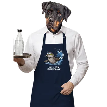 Kuchyňská zástěra Bastard Už v tom zase plavu zástěra Navy