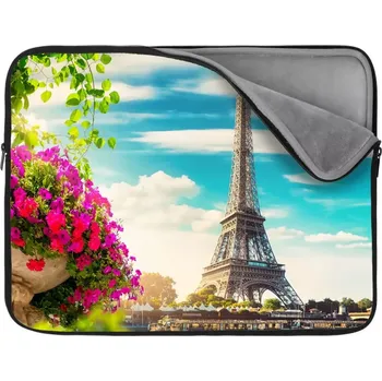 pouzdro na notebook Sablio Obal na notebook Paříž Eifellova věž Mraky - 17"