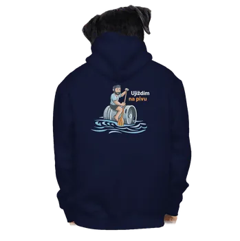 Pánská mikina Bastard Ujíždím na pivu pánská mikina na zip Navy