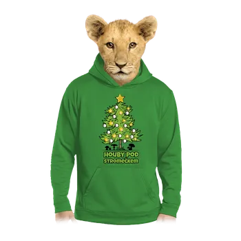 Chlapecká mikina Bastard Houby pod stromečkem dětská mikina klokanka Kelly Green AWD