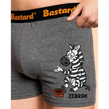 Trenýrky Bastard Zebrák boxerky Gray Melange
