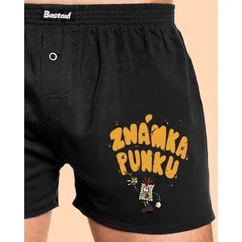 Trenýrky Bastard Vylitá známka punku pánské trenky Black