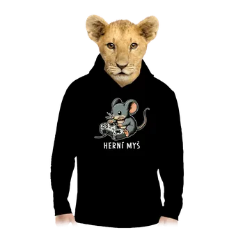 Chlapecká mikina Bastard Herní myš dětská mikina klokanka Black