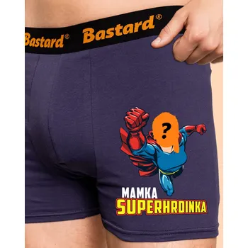 Trenýrky Bastard Mamka superhrdinka boxerky Blue Navy