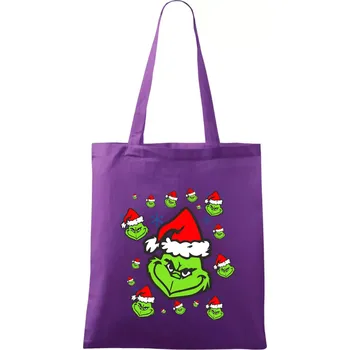 Grinch Vánoční - Taška bavlněná - 42 x 38 cm ( Fialová )